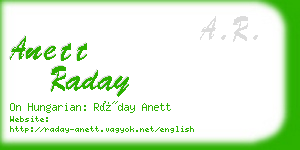 anett raday business card